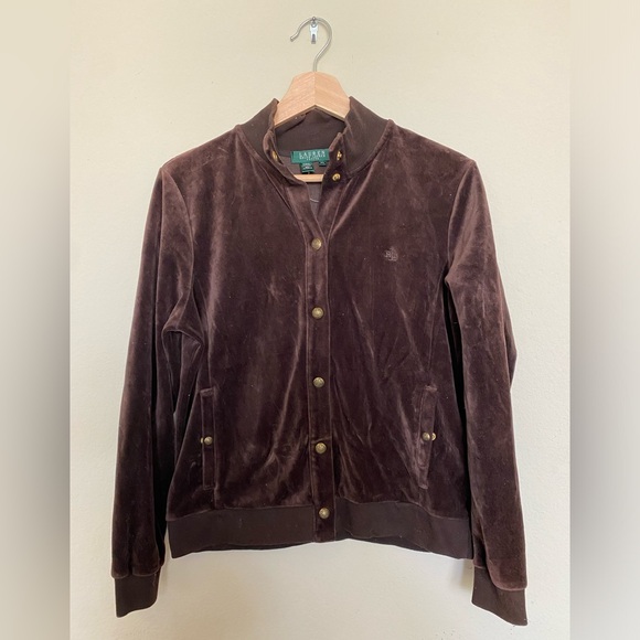 Lauren Ralph Lauren Jackets & Blazers - Women’s Lauren Ralph Lauren P/L VTG velvet brown Sweater